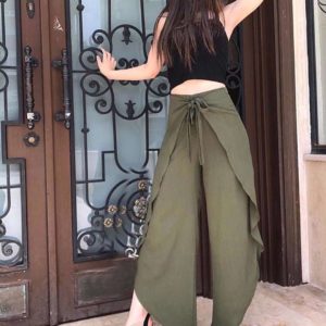 Lastikli Asimetrik Salaş Pantolon