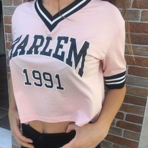 Baskılı Crop Tişört