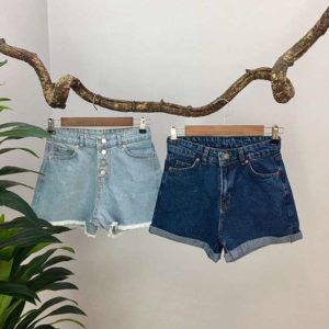 Yüksek bel Jean Şort