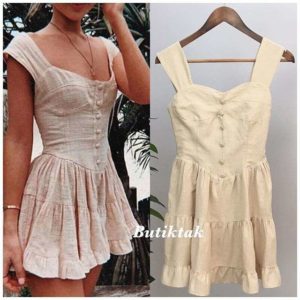 Astarlı Keten Elbise