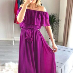 Madonna Yaka Şifon Elbise