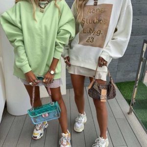 Gofre Baskı Oversize Sweat