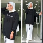 Kapşonlu Sweat Kumaş Pantolon Kombin